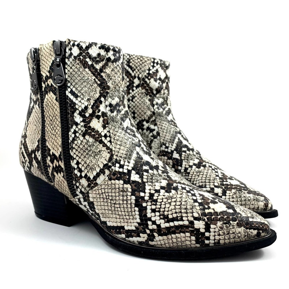GUESS faux snakeskin python cowgirl ankle boots
